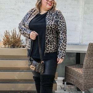 Leopard leather jacket